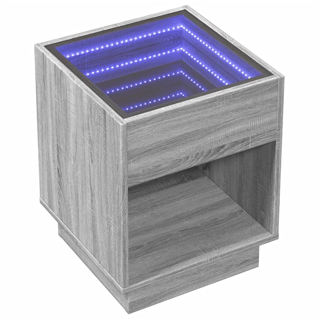 Table basse avec LED infini sonoma gris 40x40x50 cm Tables basses vidaXL   