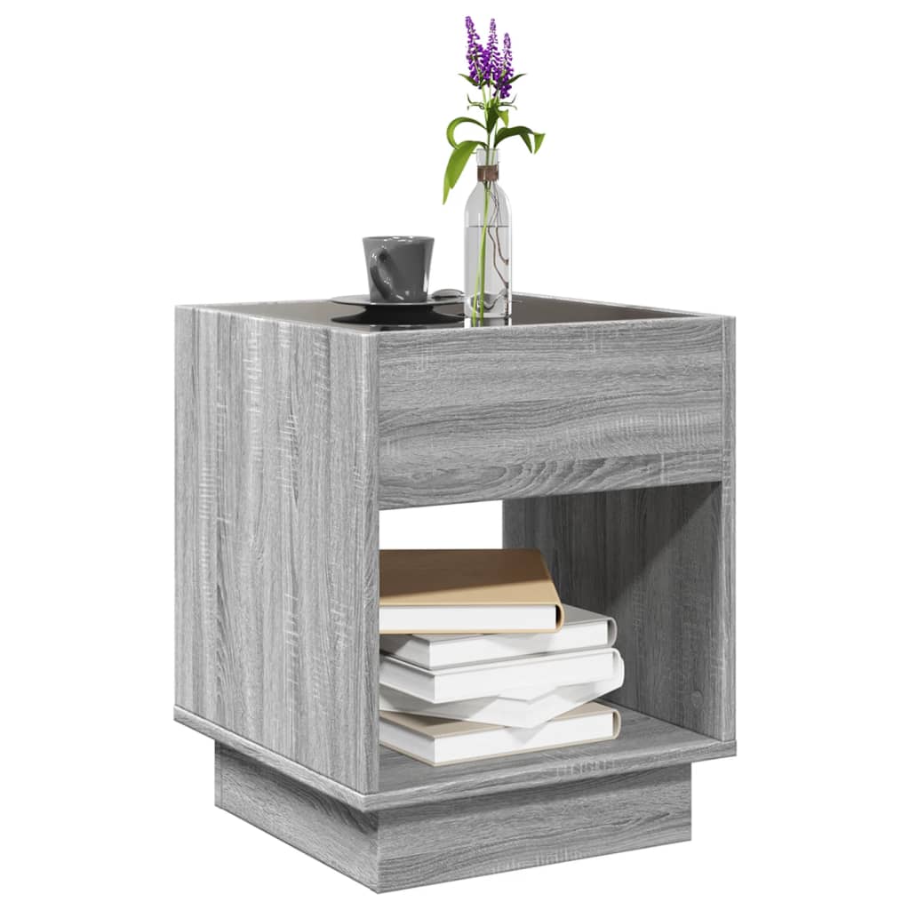 Table basse avec LED infini sonoma gris 40x40x50 cm Tables basses vidaXL   