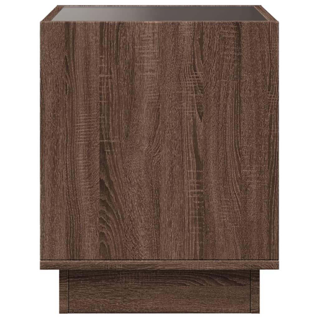 Table basse avec LED infini chêne marron 40x40x50 cm Tables basses vidaXL   