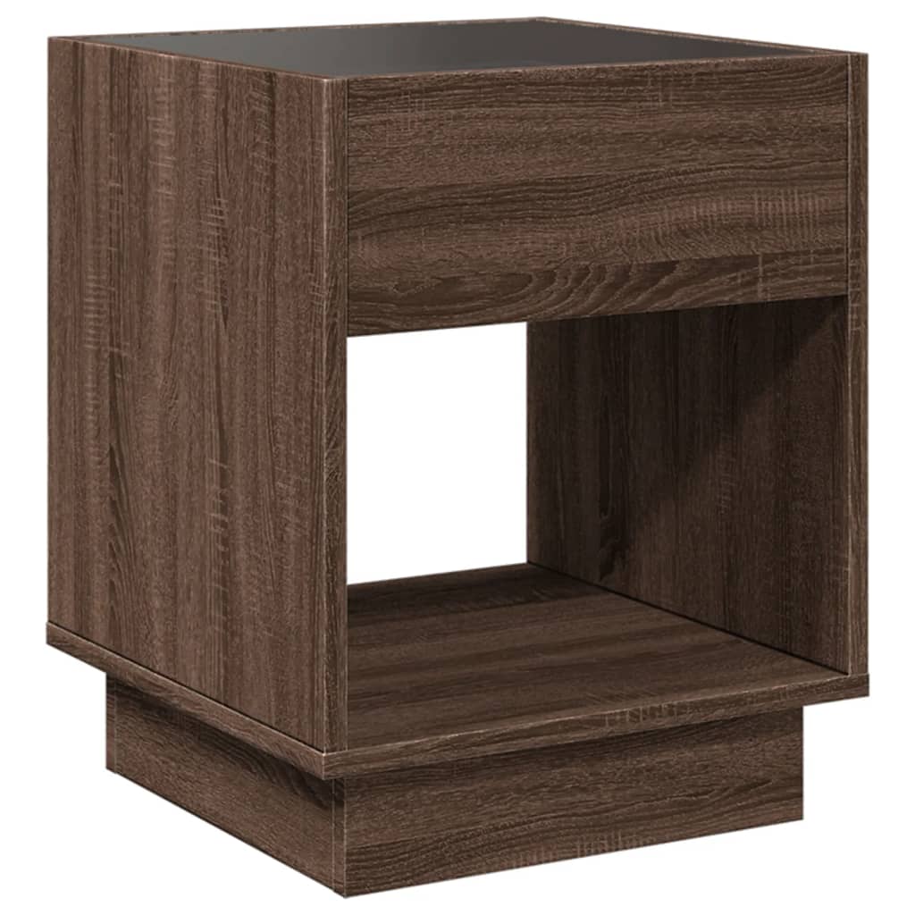 Table basse avec LED infini chêne marron 40x40x50 cm Tables basses vidaXL   