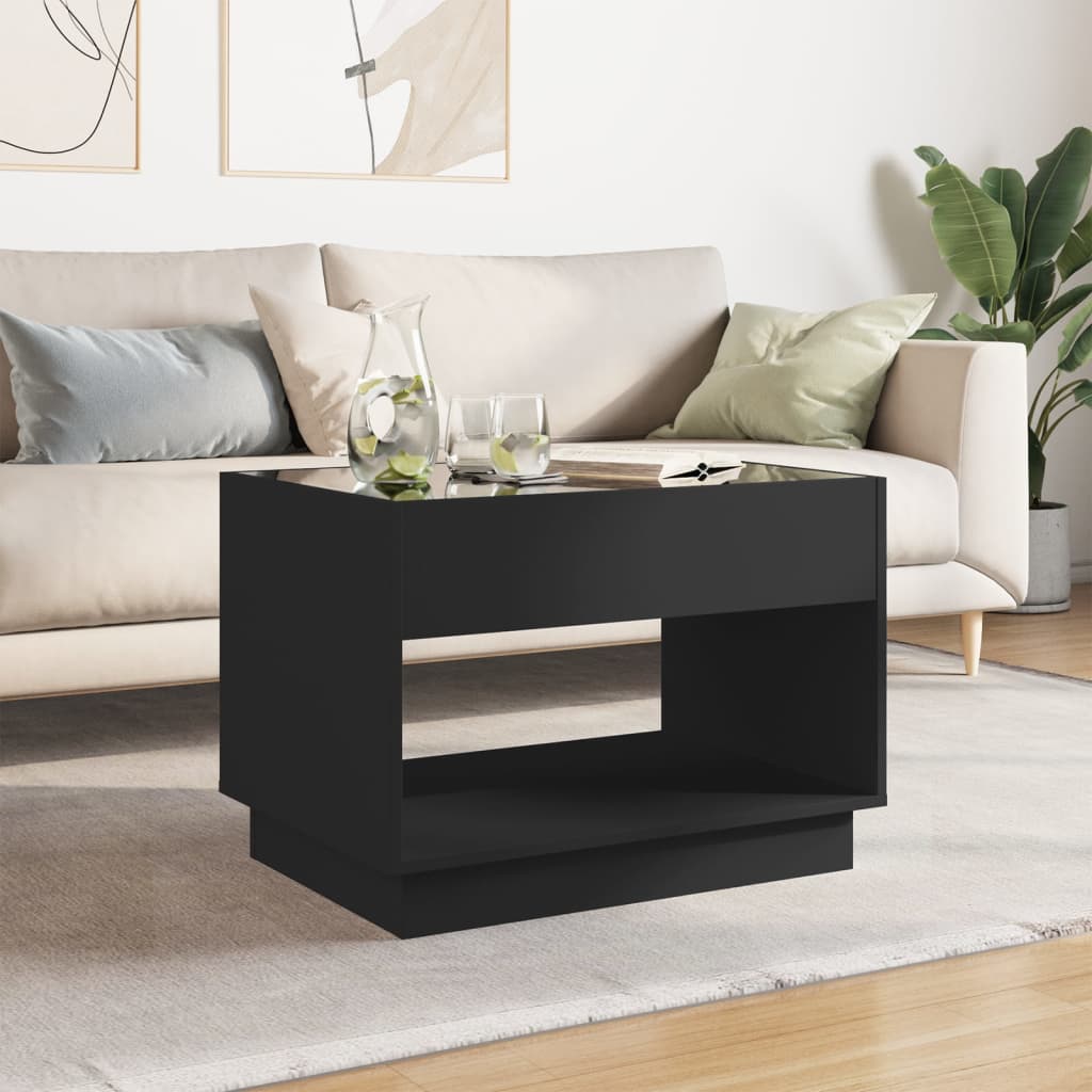 Table basse avec LED infini noir 70x50x50 cm Tables basses vidaXL   