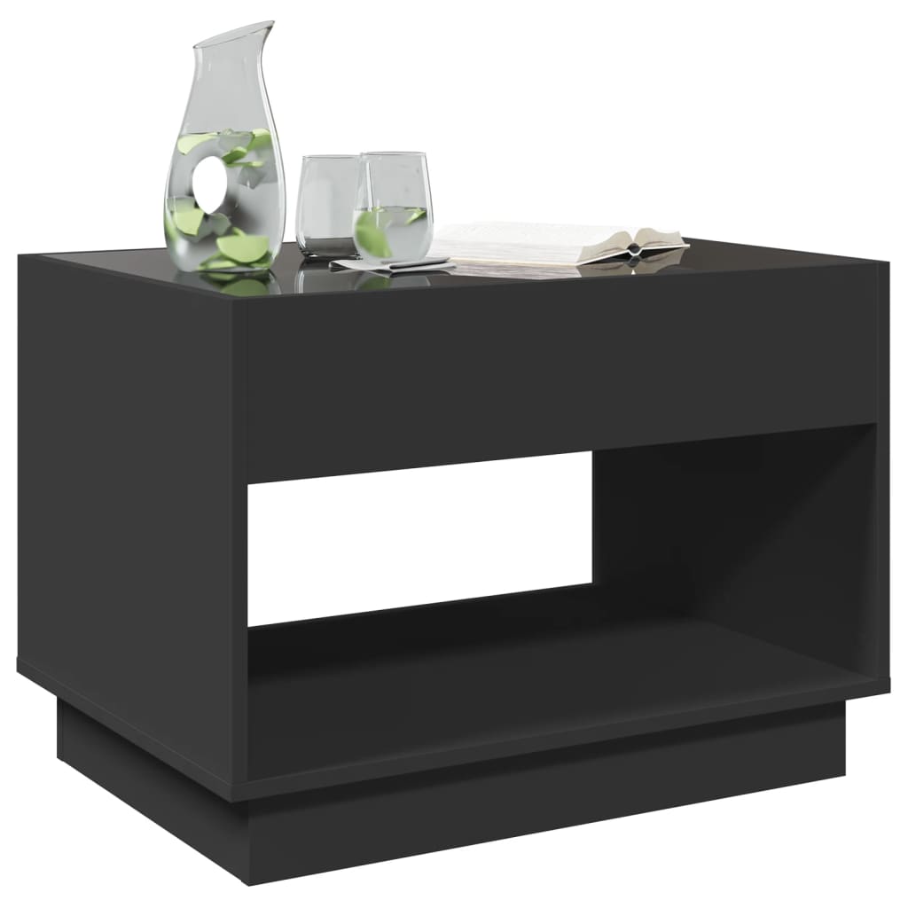 Table basse avec LED infini noir 70x50x50 cm Tables basses vidaXL   