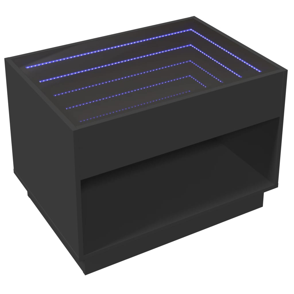 Table basse avec LED infini noir 70x50x50 cm Tables basses vidaXL   