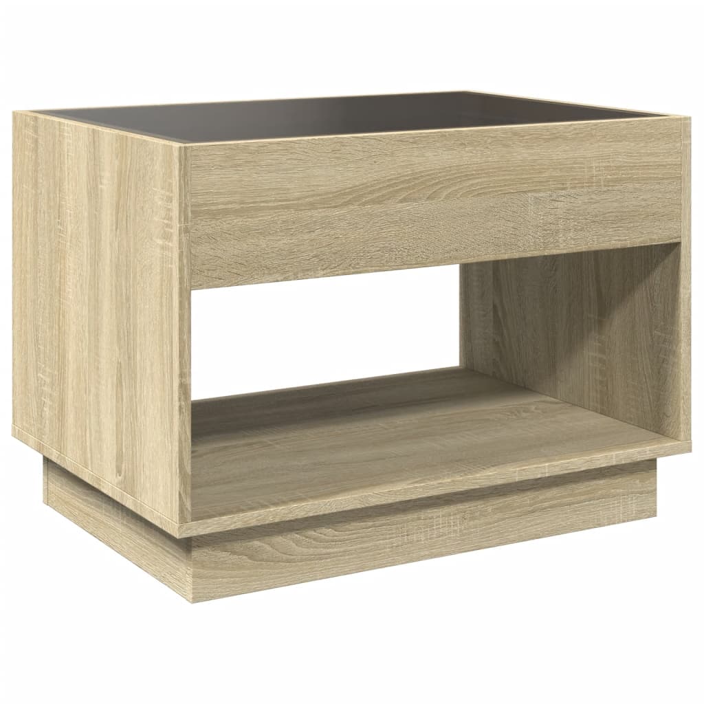 Table basse avec LED infini chêne sonoma 70x50x50 cm Tables basses vidaXL   