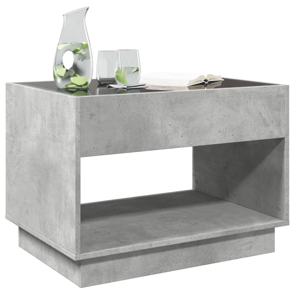 Table basse avec LED infini gris béton 70x50x50 cm Tables basses vidaXL   