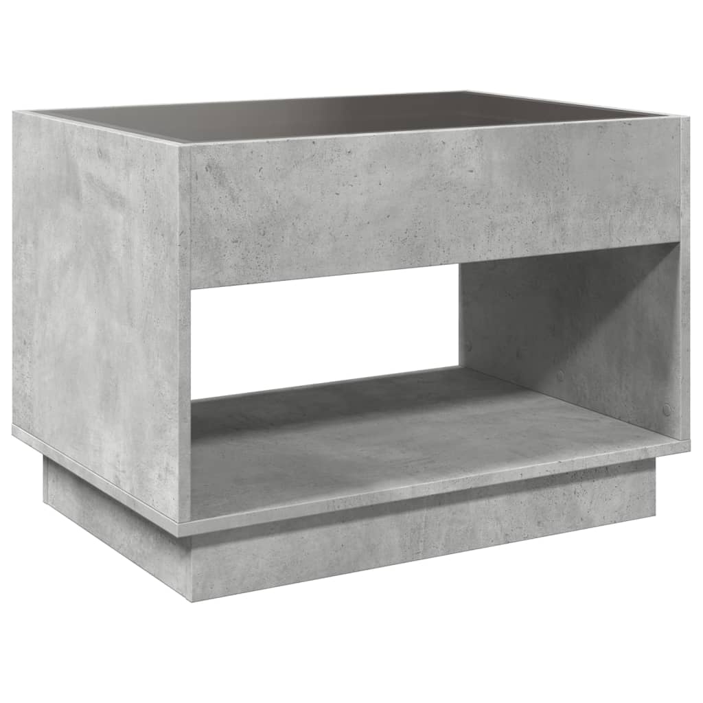 Table basse avec LED infini gris béton 70x50x50 cm Tables basses vidaXL   