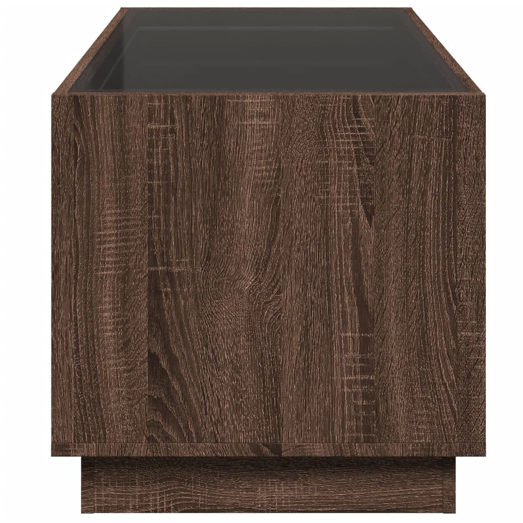 Table basse avec LED infini chêne marron 70x50x50 cm Tables basses vidaXL   