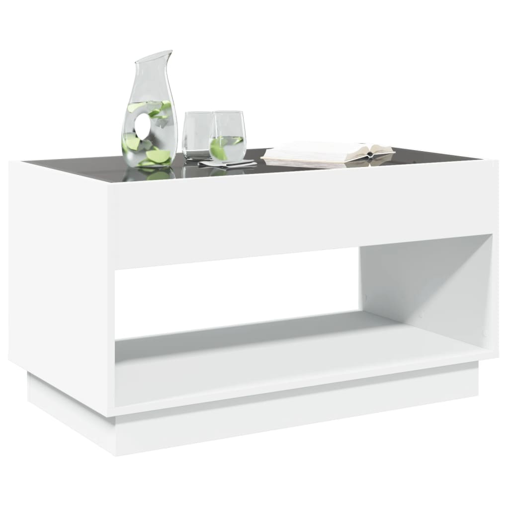 Table basse avec LED infini blanc 90x50x50 cm Tables basses vidaXL   