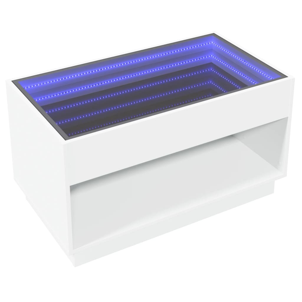 Table basse avec LED infini blanc 90x50x50 cm Tables basses vidaXL   