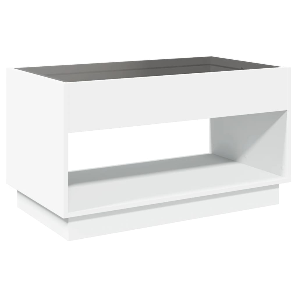 Table basse avec LED infini blanc 90x50x50 cm Tables basses vidaXL   