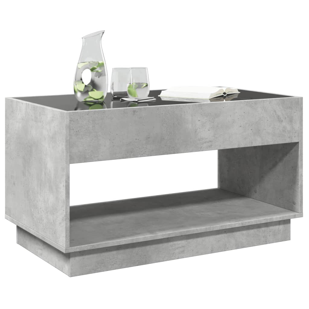 Table basse avec LED infini gris béton 90x50x50 cm Tables basses vidaXL   