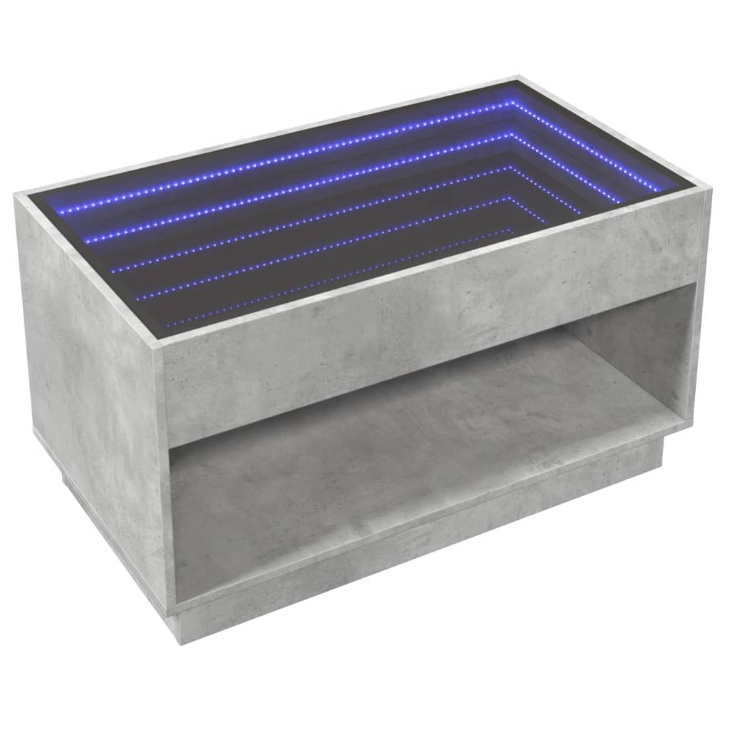 Table basse avec LED infini gris béton 90x50x50 cm Tables basses vidaXL   