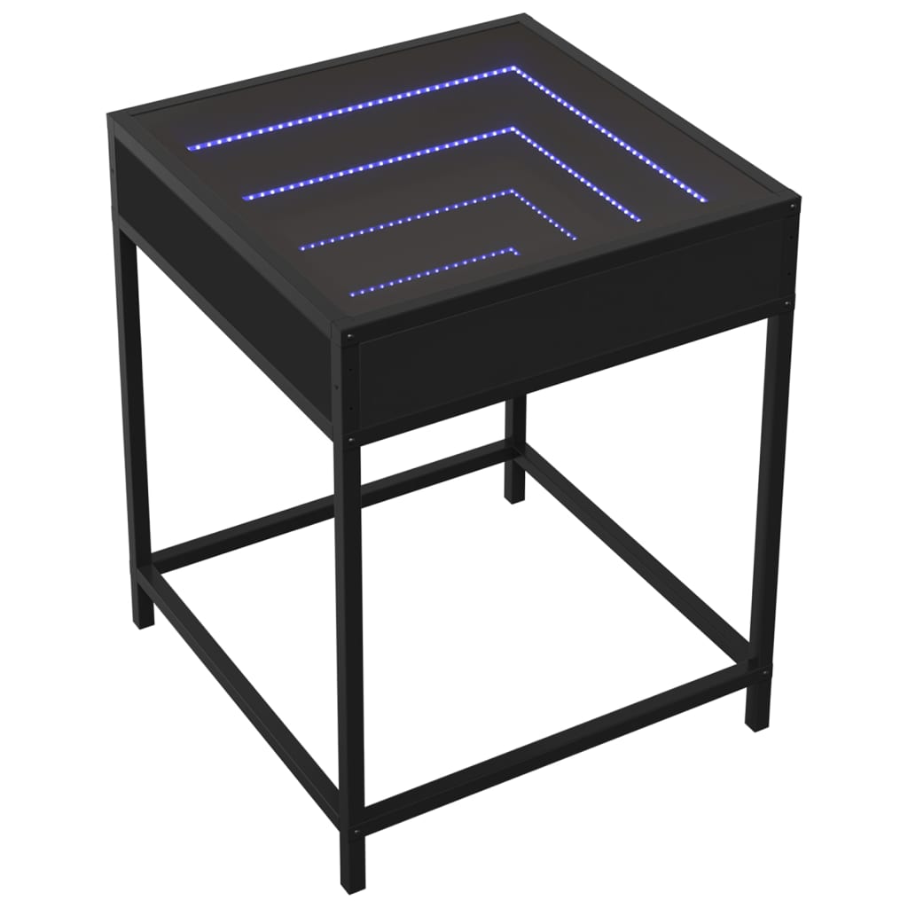 Table basse avec LED Infinity noir 40x40x51 cm Tables basses vidaXL   