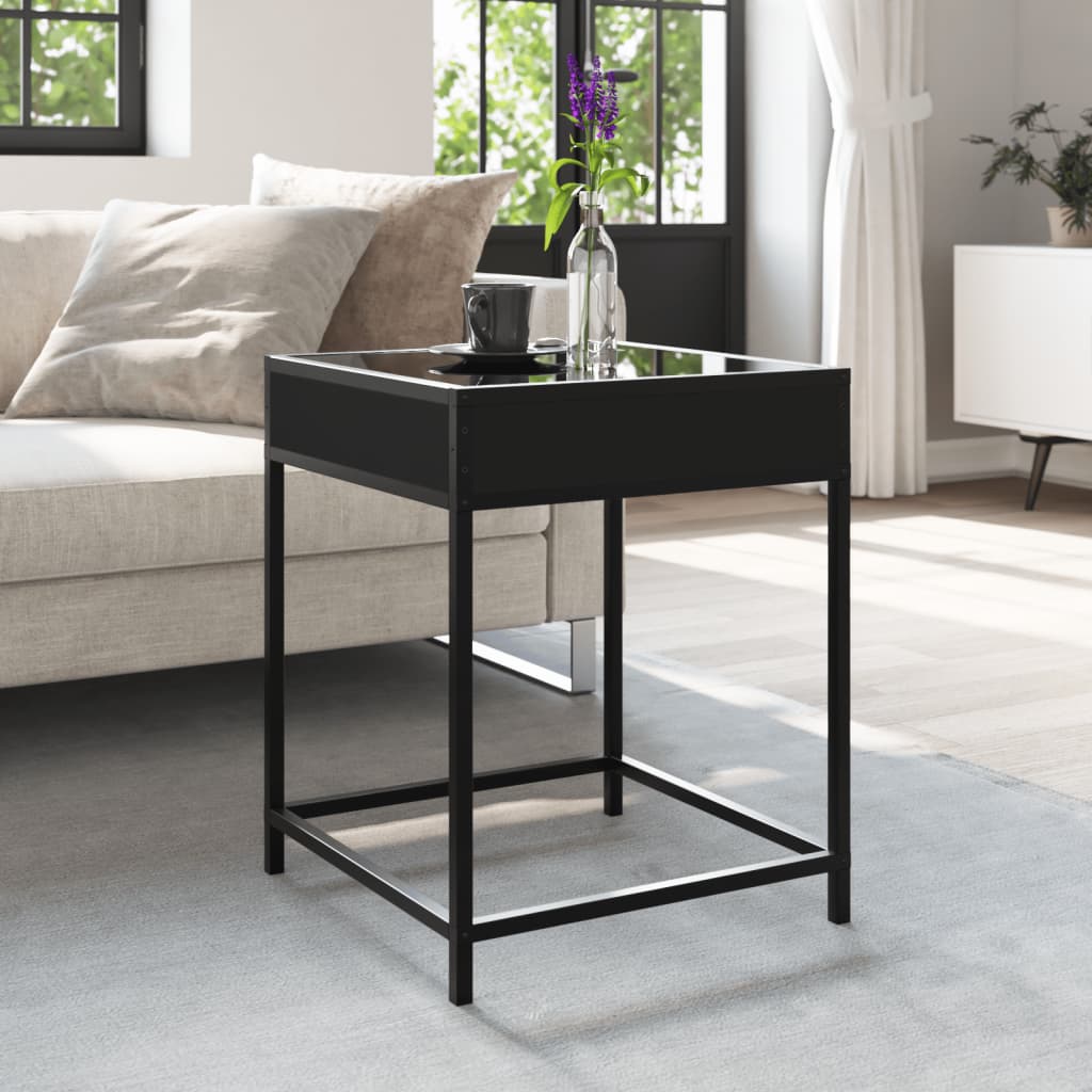 Table basse avec LED Infinity noir 40x40x51 cm Tables basses vidaXL   