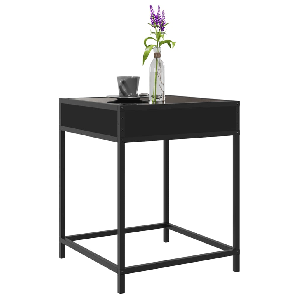 Table basse avec LED Infinity noir 40x40x51 cm Tables basses vidaXL   