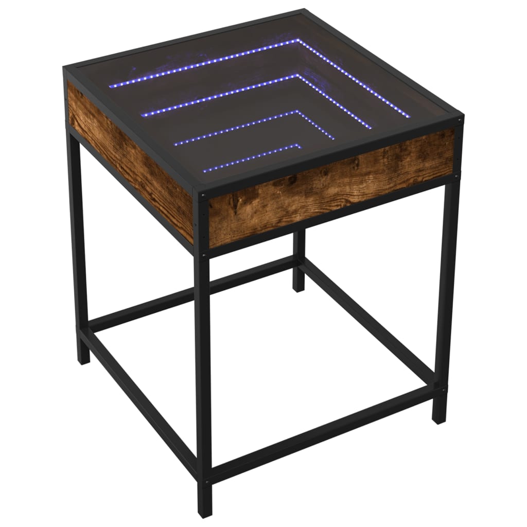 Table basse avec LED Infinity chêne fumé 40x40x51 cm Tables basses vidaXL   