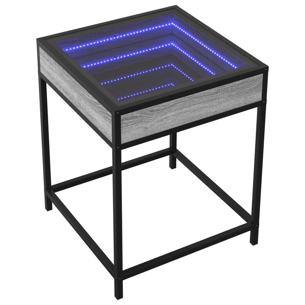 Table basse avec LED Infinity sonoma gris 40x40x51 cm Tables basses vidaXL   