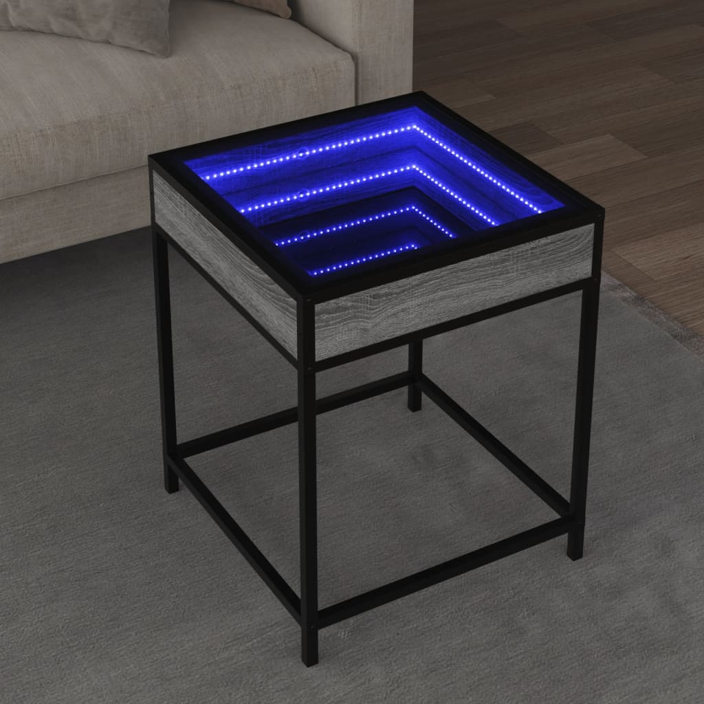 Table basse avec LED Infinity sonoma gris 40x40x51 cm Tables basses vidaXL   