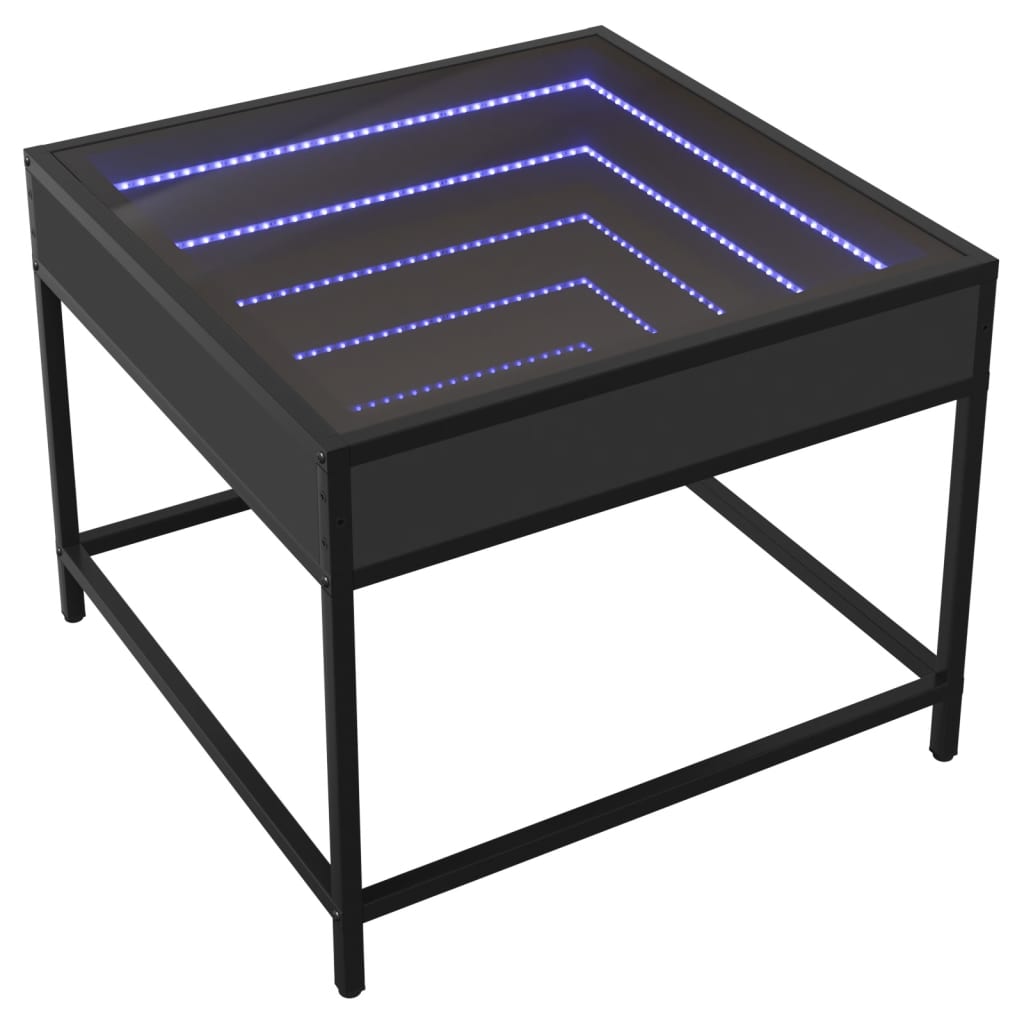 Table basse avec LED Infinity noir 50x50x41 cm Tables basses vidaXL   