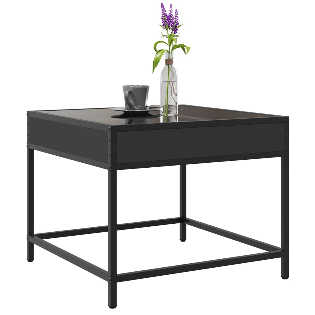 Table basse avec LED Infinity noir 50x50x41 cm Tables basses vidaXL   