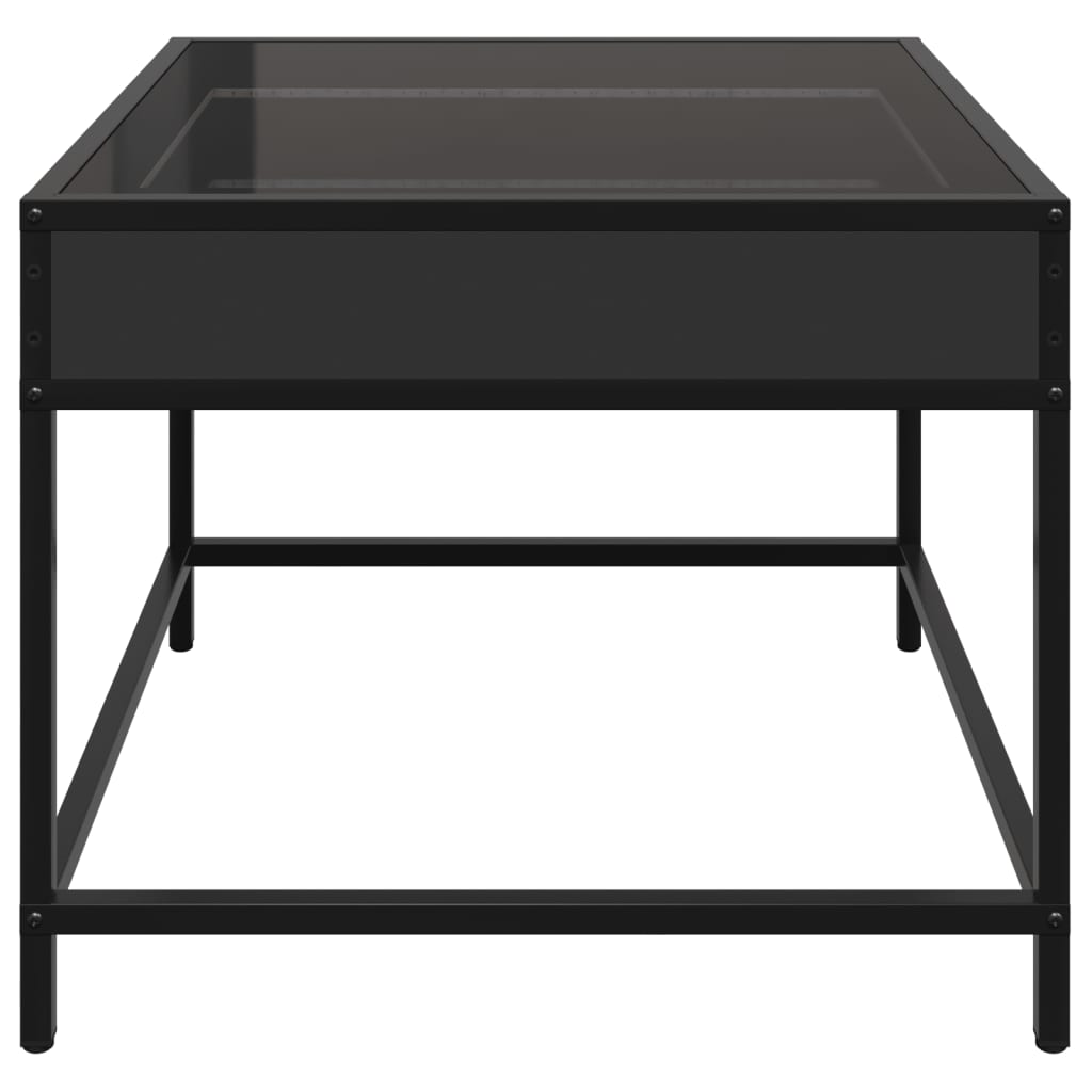 Table basse avec LED Infinity noir 50x50x41 cm Tables basses vidaXL   