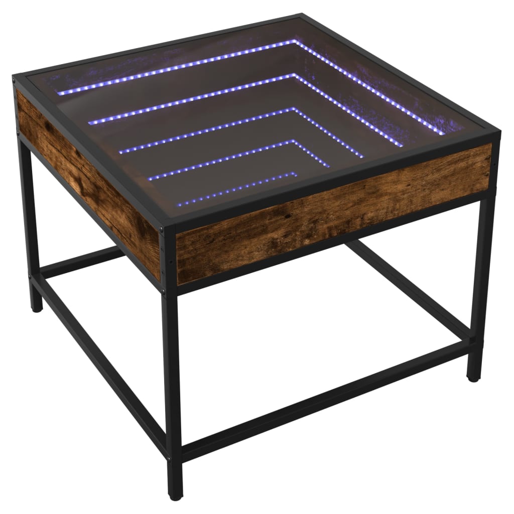 Table basse avec LED Infinity chêne fumé 50x50x41 cm Tables basses vidaXL   