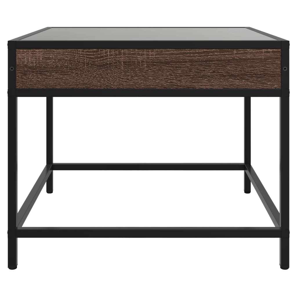 Table basse avec LED Infinity chêne marron 50x50x41 cm Tables basses vidaXL   