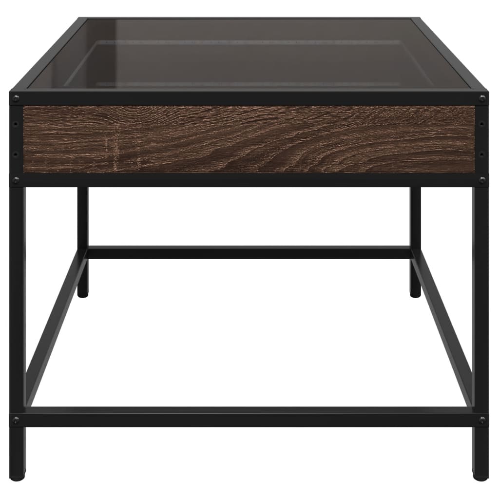 Table basse avec LED Infinity chêne marron 50x50x41 cm Tables basses vidaXL   