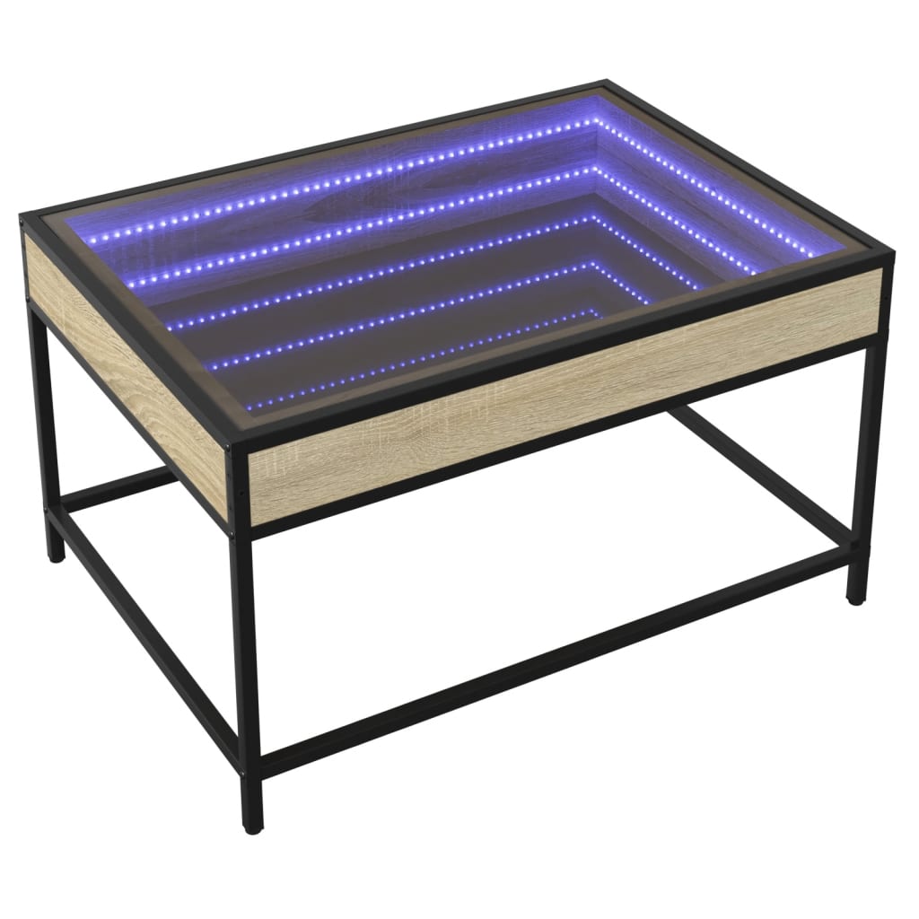 Table basse avec LED infini chêne sonoma 70x50x41 cm Tables basses vidaXL   