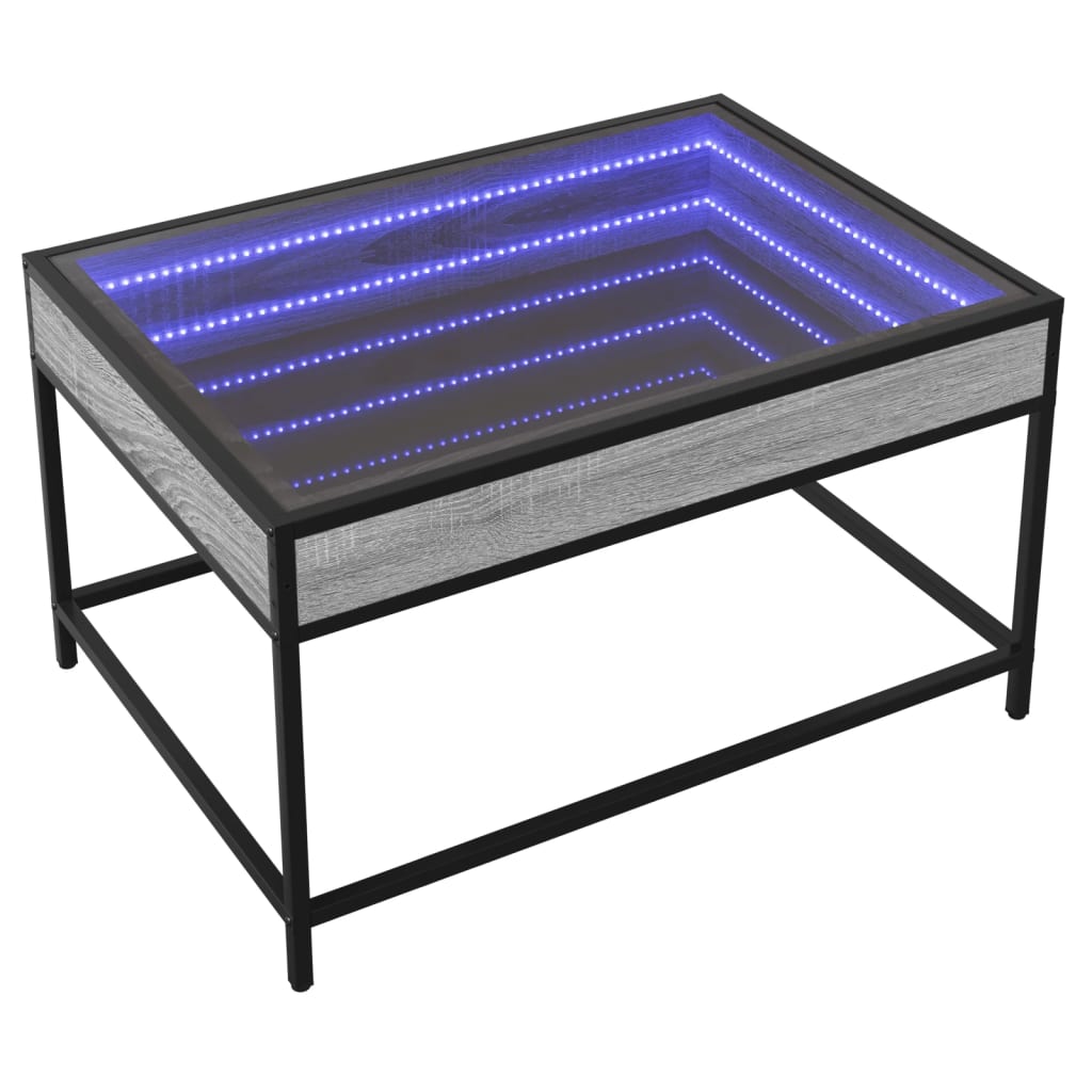 Table basse avec LED infini sonoma gris 70x50x41 cm Tables basses vidaXL   