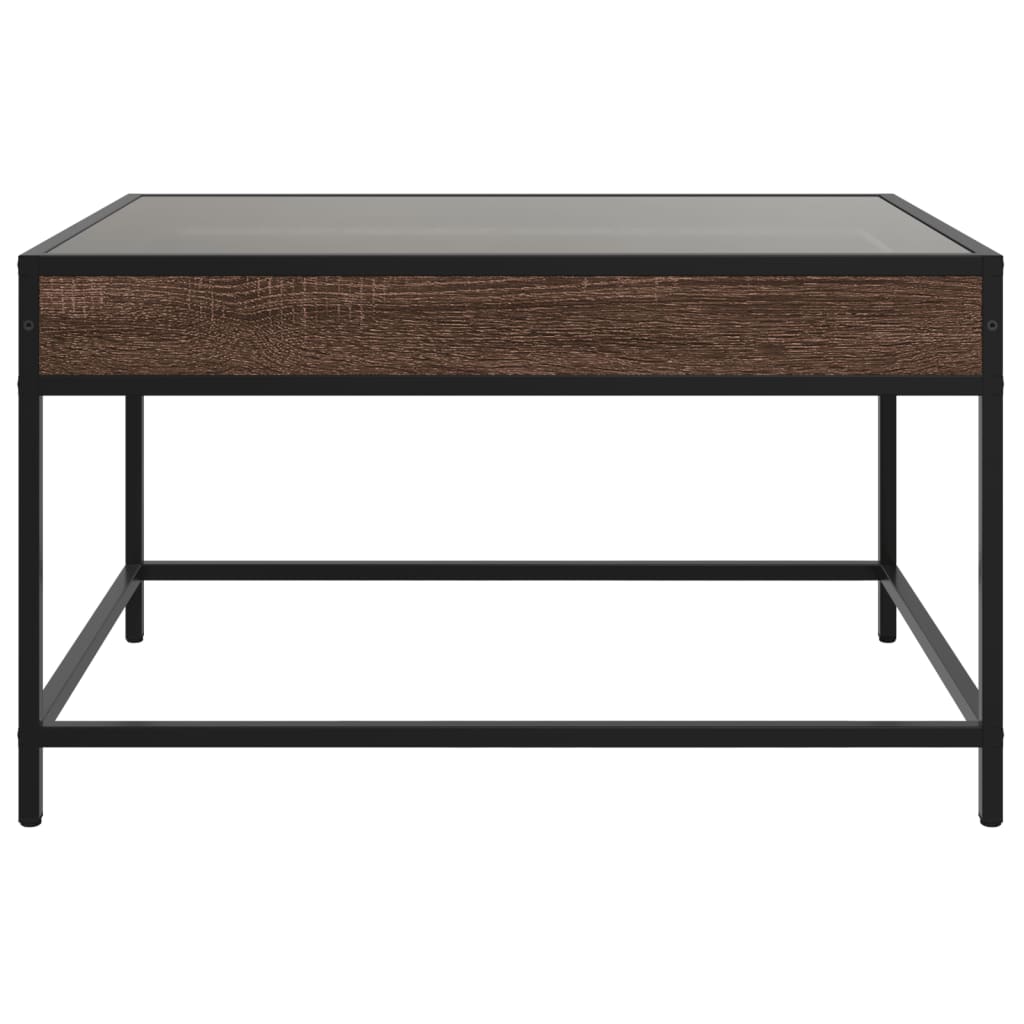 Table basse avec LED infini chêne marron 70x50x41 cm Tables basses vidaXL   