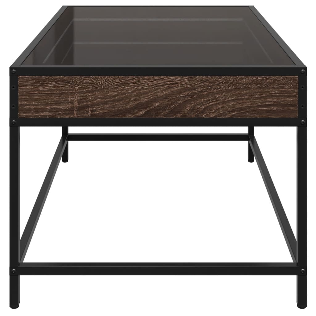 Table basse avec LED infini chêne marron 70x50x41 cm Tables basses vidaXL   