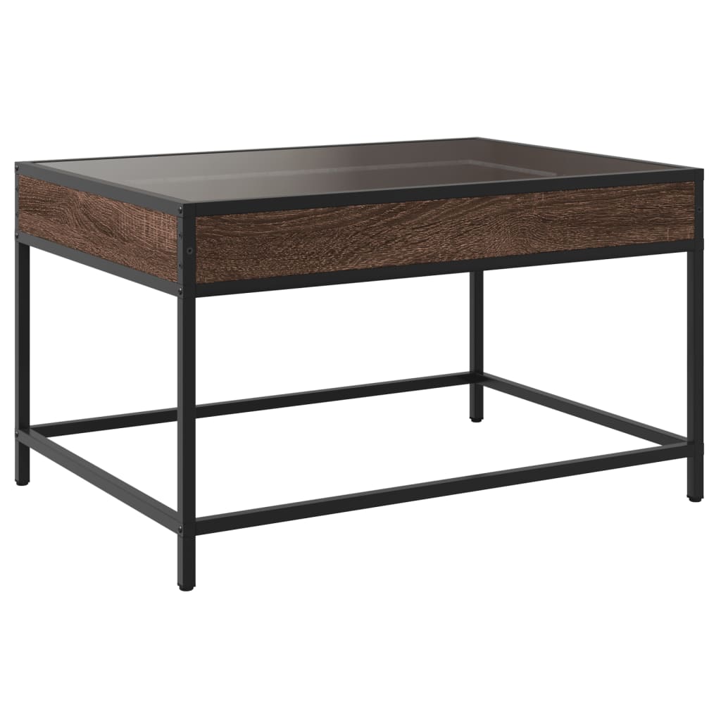 Table basse avec LED infini chêne marron 70x50x41 cm Tables basses vidaXL   