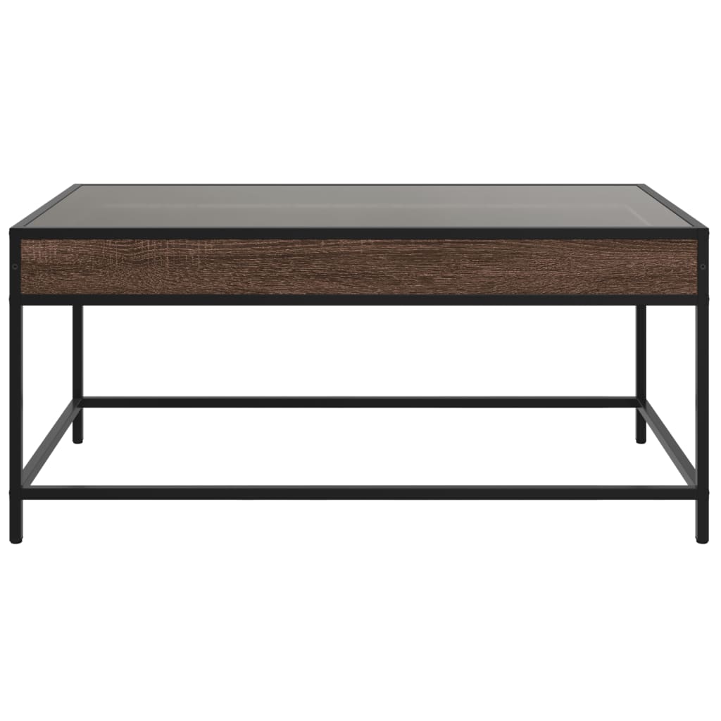 Table basse avec LED Infinity chêne marron 90x50x41 cm Tables basses vidaXL   