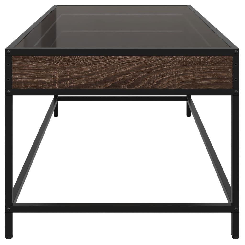 Table basse avec LED Infinity chêne marron 90x50x41 cm Tables basses vidaXL   