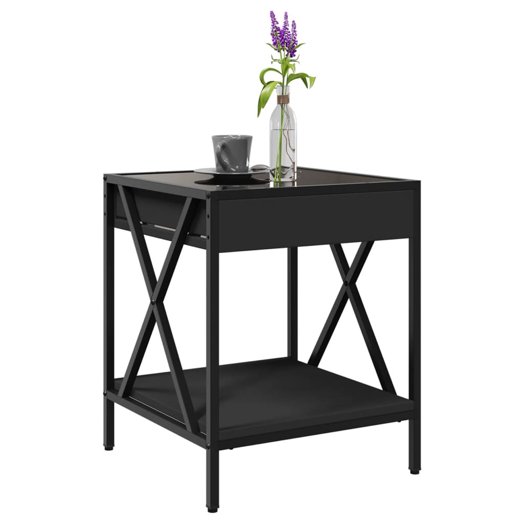 Table basse avec LED Infinity noir 40x40x49 cm Tables basses vidaXL   