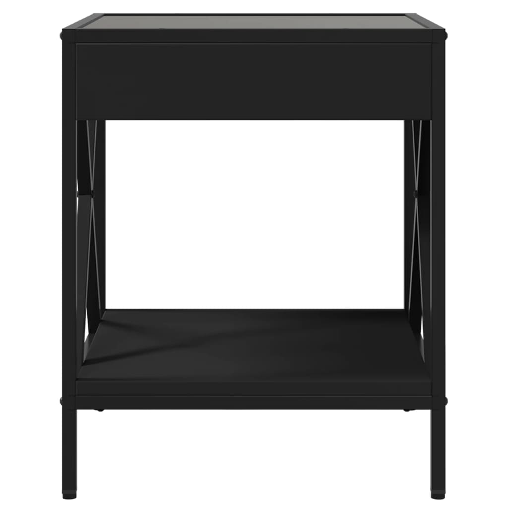 Table basse avec LED Infinity noir 40x40x49 cm Tables basses vidaXL   