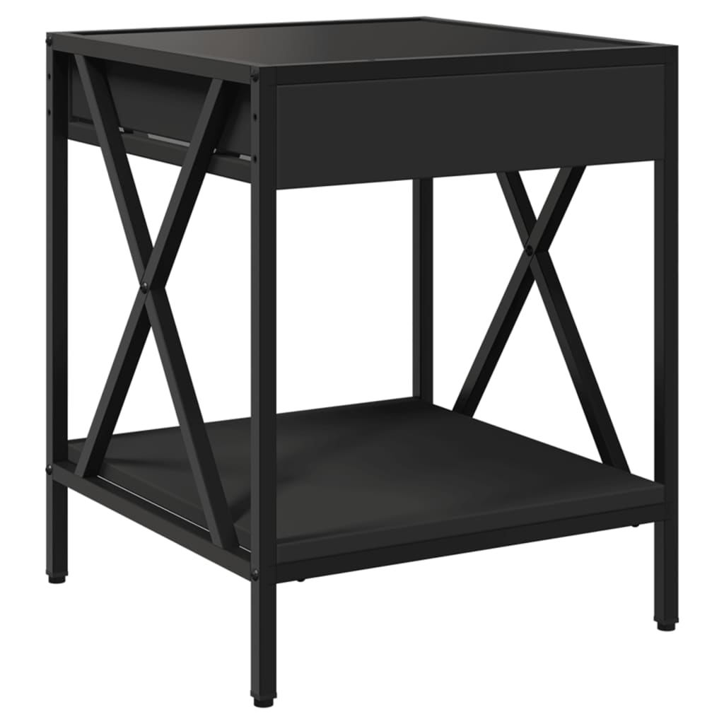 Table basse avec LED Infinity noir 40x40x49 cm Tables basses vidaXL   