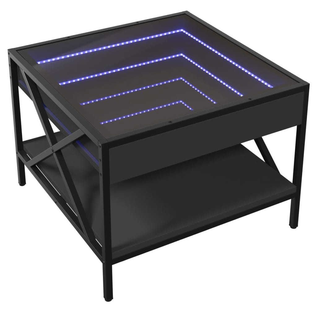 Table basse avec LED infini noir 50x50x38 cm Tables basses vidaXL   