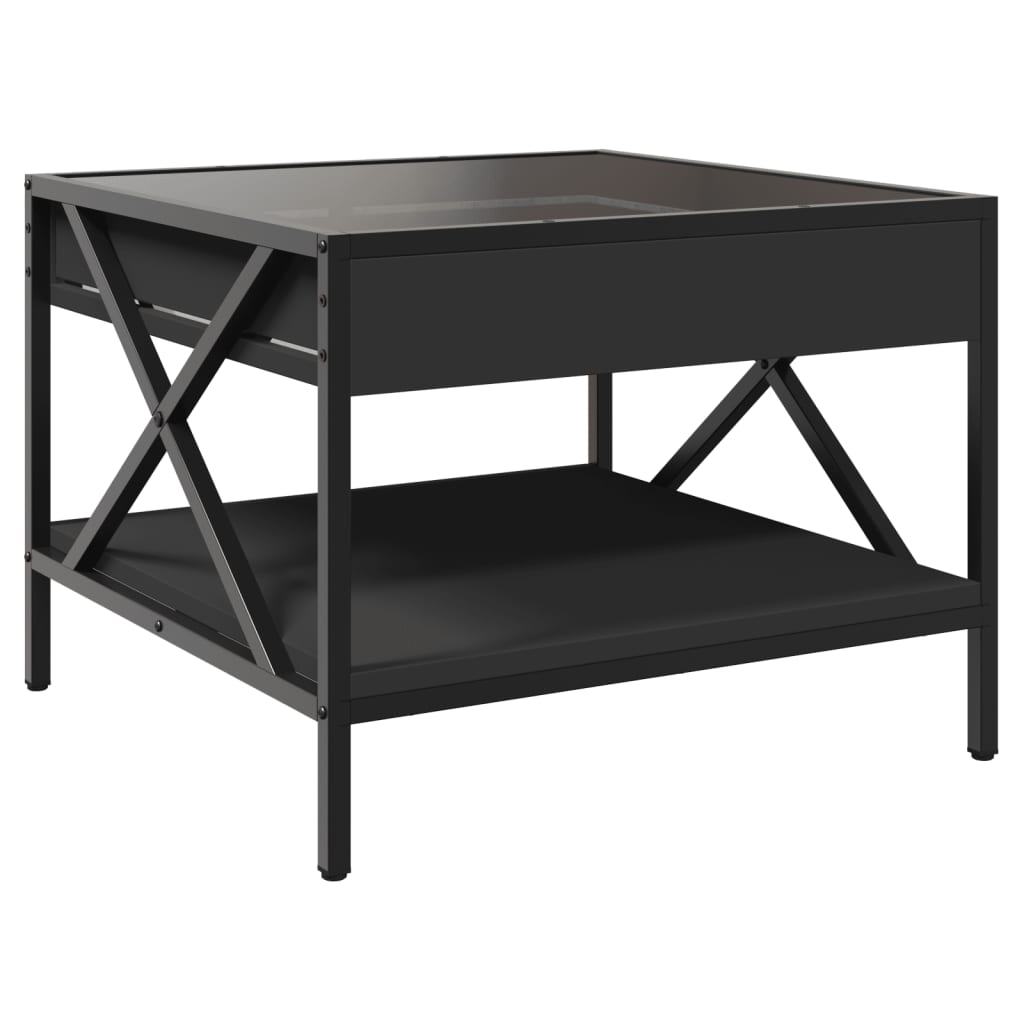 Table basse avec LED infini noir 50x50x38 cm Tables basses vidaXL   