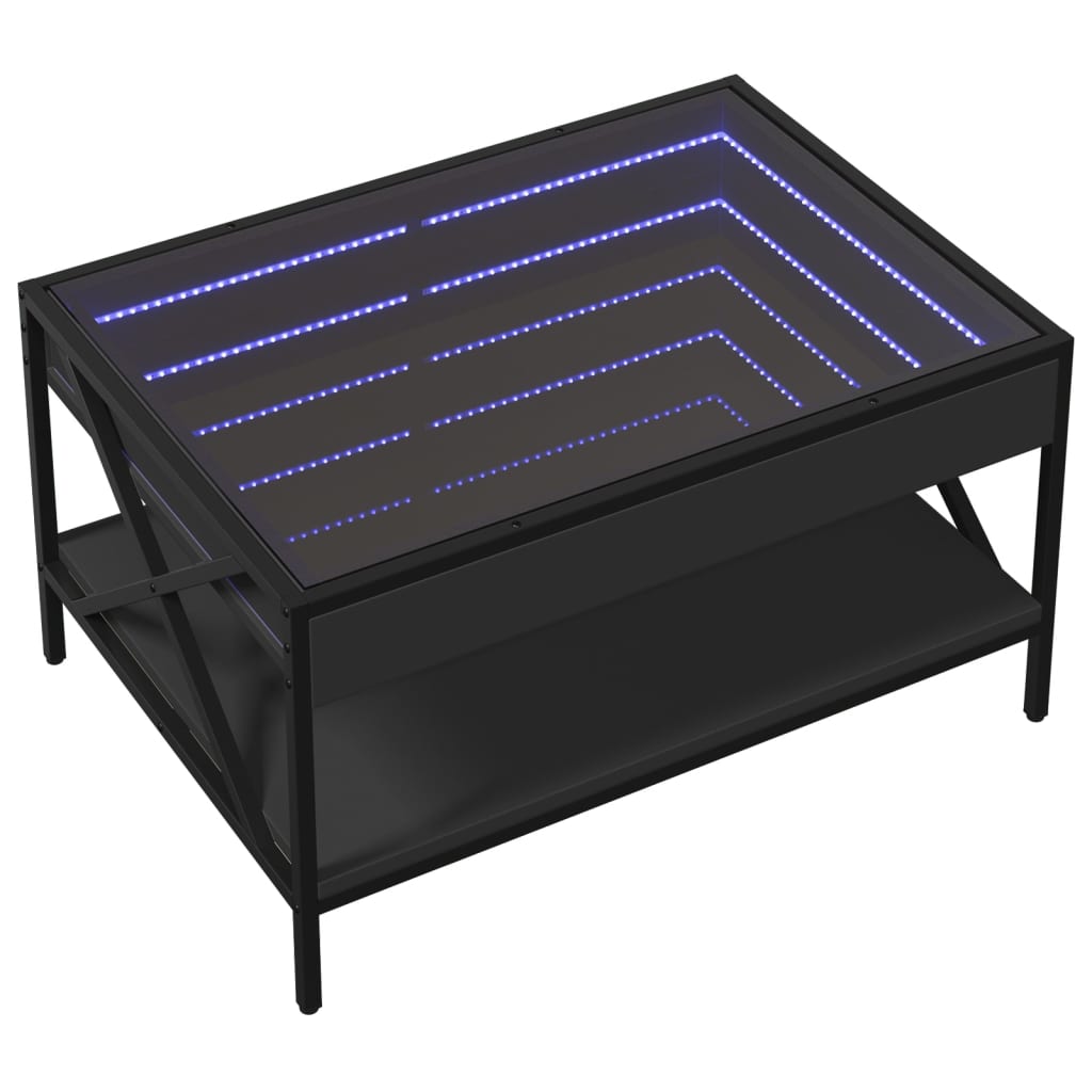 Table basse avec LED infini noir 70x50x38 cm Tables basses vidaXL   