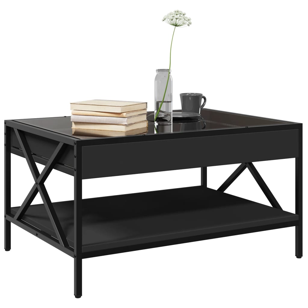 Table basse avec LED infini noir 70x50x38 cm Tables basses vidaXL   