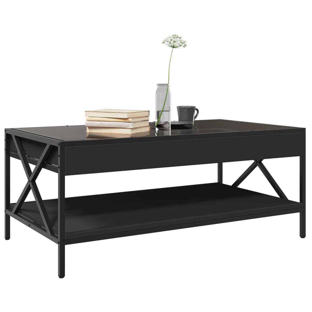 Table basse avec LED infini noir 90x50x38 cm Tables basses vidaXL   