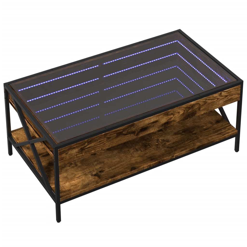 Table basse avec LED Infinity chêne fumé 90x50x38 cm Tables basses vidaXL   