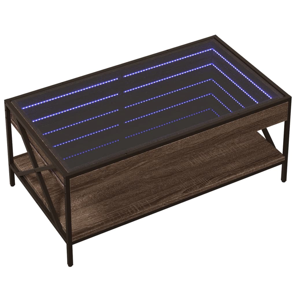 Table basse avec LED Infinity chêne marron 90x50x38 cm Tables basses vidaXL   