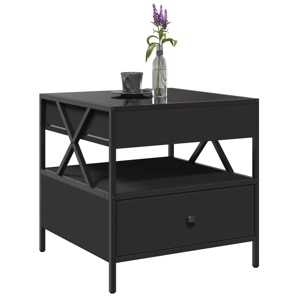 Table basse avec LED Infinity noir 50x50x51 cm Tables basses vidaXL   