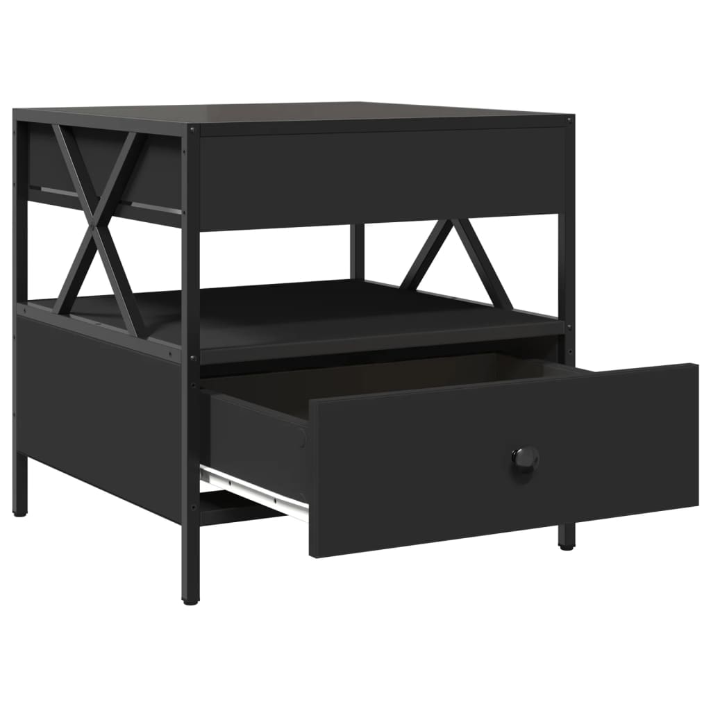 Table basse avec LED Infinity noir 50x50x51 cm Tables basses vidaXL   