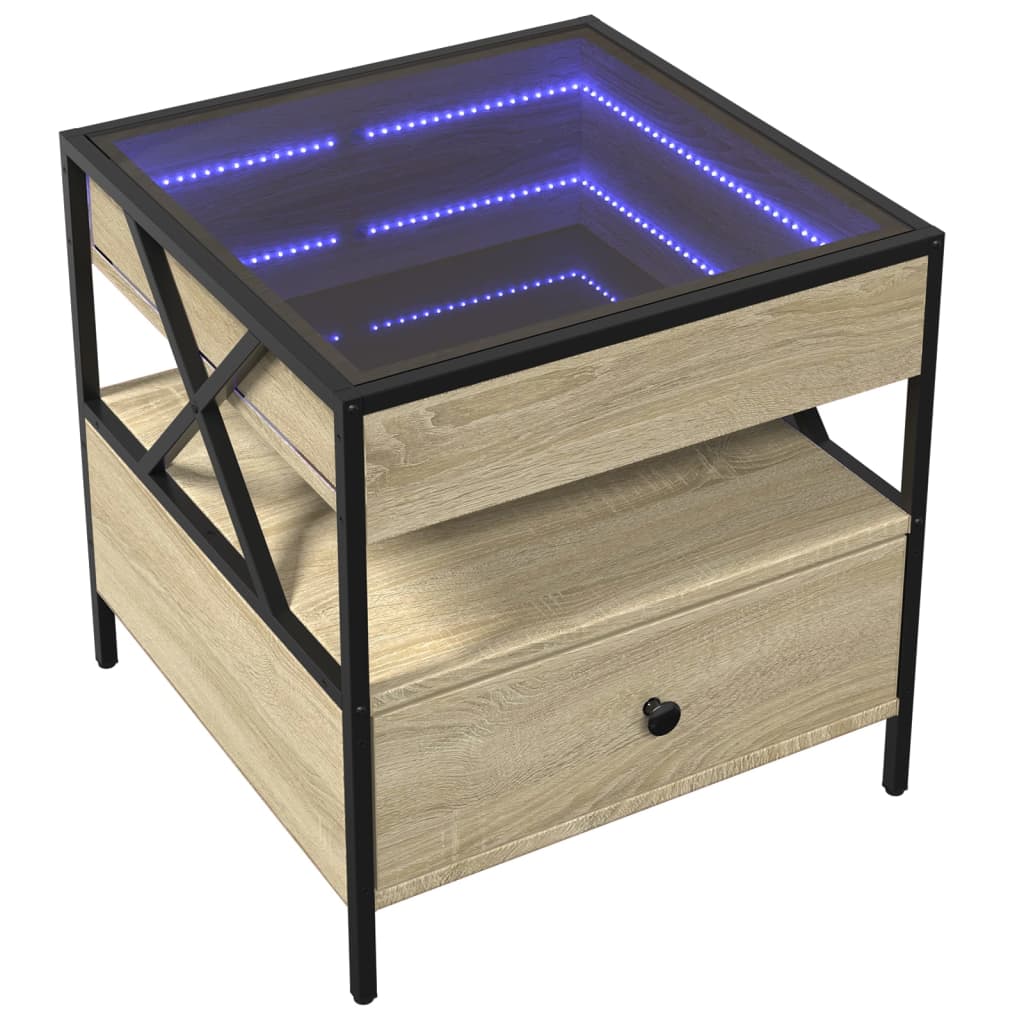 Table basse avec LED Infinity chêne sonoma 50x50x51 cm Tables basses vidaXL   