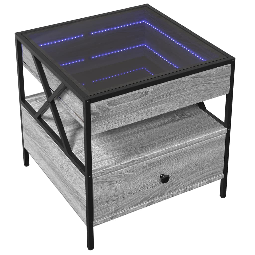 Table basse avec LED Infinity sonoma gris 50x50x51 cm Tables basses vidaXL   