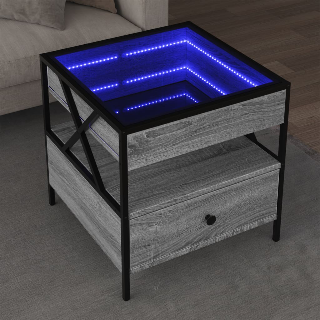 Table basse avec LED Infinity sonoma gris 50x50x51 cm Tables basses vidaXL   